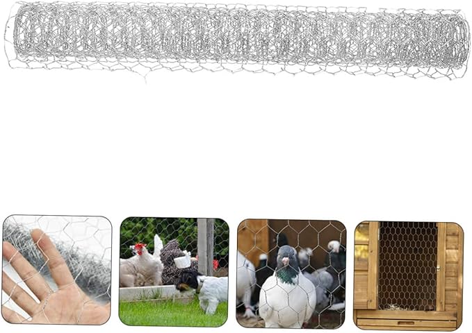 1Roll Heavy Duty Chicken Fence Netting Galvanized Wire Fencing for Poultry Rabbit Cages and Garden Protection Durable Ventilated Barrier for Optimal Animal Living