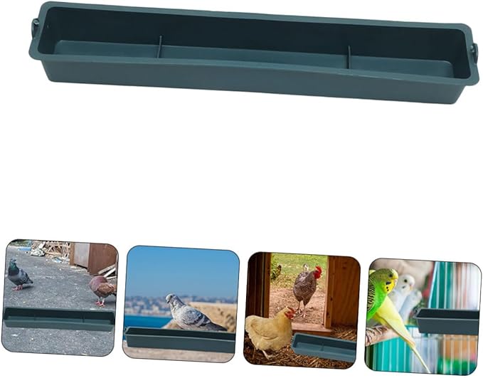 2pcs Hangable Chicken Food Dispenser with Multi-Grid Design, Thickened Plastic Rectangular Poultry Feeding Trough for Hanging Bird Cage Feeder Suitable for Chickens, Ducks, Pigeons