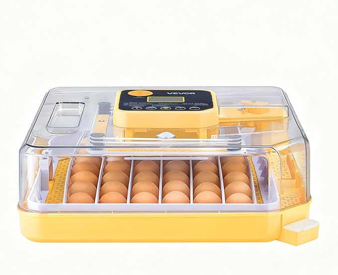 VEVOR 48 Egg Incubator, Automatic Egg Turner with LED Candler, Temperature Display & Auto Humidity Control, 360° View Clear Window, Poultry Eggs Incubator for Hatching Chicks Ducks Goose Quail