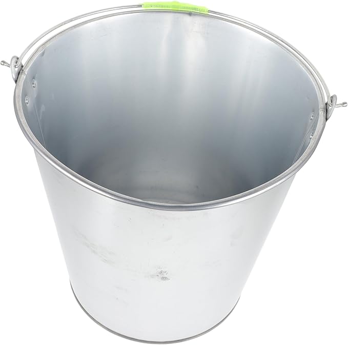 UPKOCH Large Metal Waste Bucket for Kitchen Waste Poultry Feeding Capacity Easy to Clean Handle Versatile Trash Container for Use