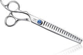 JASON Left Handed 7" 18-Tooth Texturising Dog Grooming Chunkers Scissor, Ergonomic Cats Grooming Shears Pets Trimming Kit with Offset Handle, Sharp, Comfortable Shear Christmas Gift