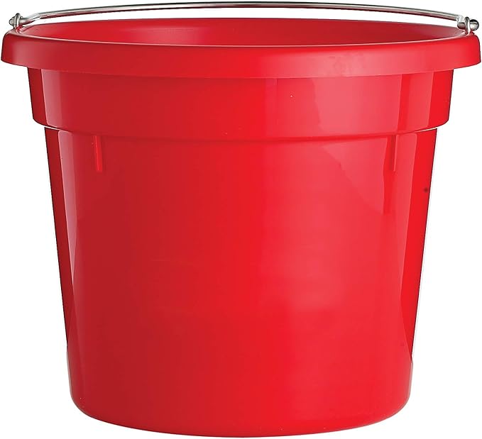 Little Giant® Round Plastic Utility Bucket | Durable & Versatile Feeder Bucket with Handles | 10 Quarts | Red