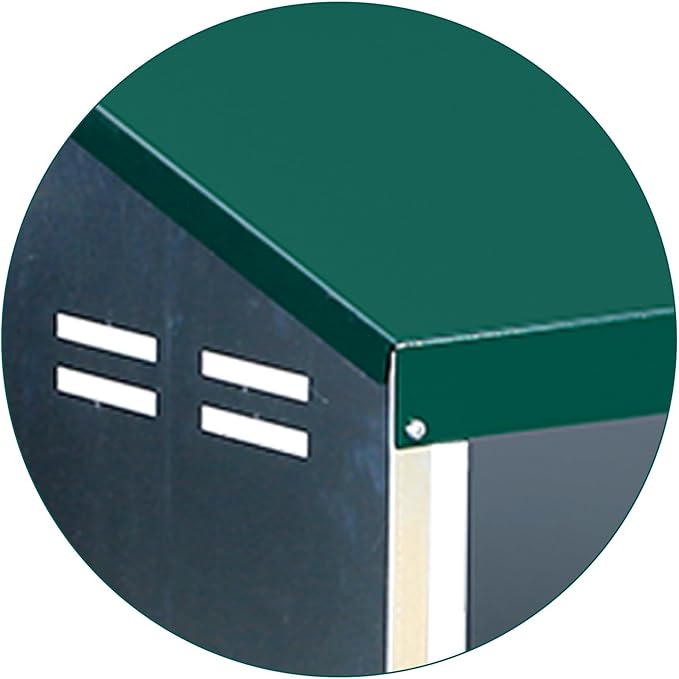 6 Compartment Metal Chicken Nesting Box, Automatic Roll-Out Egg Collection, Waterproof Galvanized Steel Laying Box, for Hens Ducks Rabbits, Green
