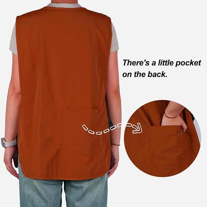 Waterproof Unisex Cobbler Apron with 4 Pockets Vest Style Ultralight Chef Waiter Work Overalls
