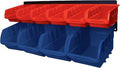 Performance Tool W5190 10-Bin Wall Mount Storage Rack, Blue