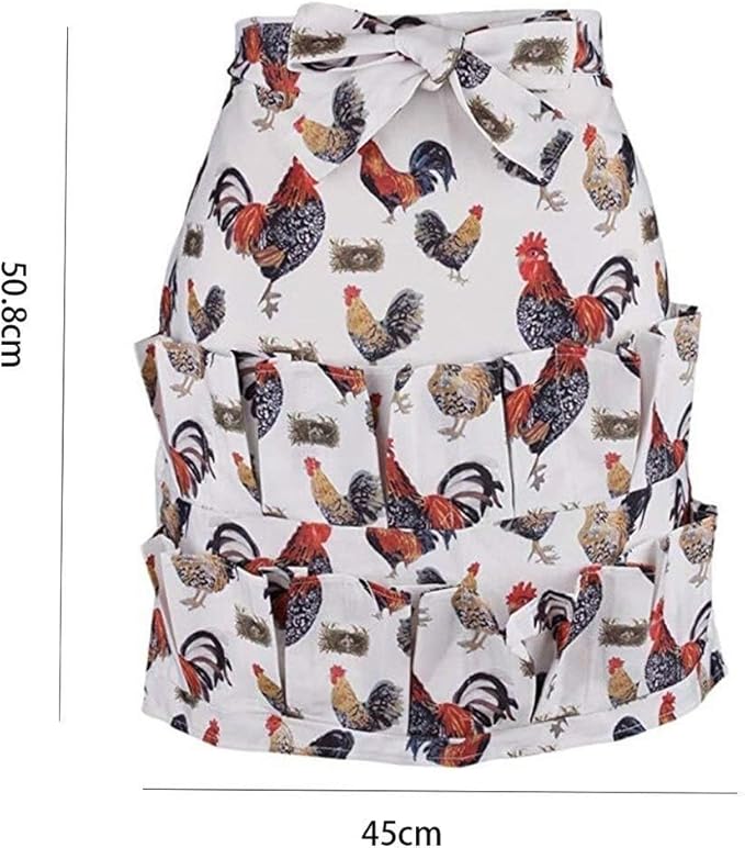 Chef Aprons for Men Women with ，Aprons With Pockets Egg Collecting Apron Pockets Holds Chicken Farmhouse Farm Home Waterproof Apron