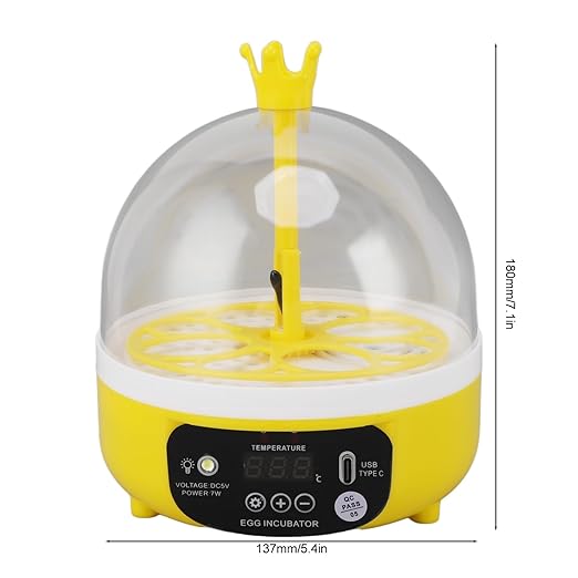 Egg Incubator, Automatic Temperature Humidity Control with Transparent Lid for Chicken Duck Quail Eggs (Manual Turning)