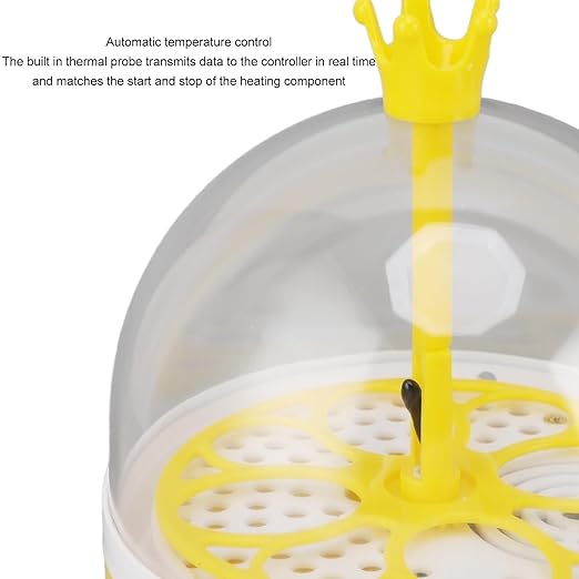 Egg Incubator,Automatic Temperature Humidity Control Automatic Turner,Transparent Lid Incubators for Hatching Eggs,for Chickens Ducks Pigeons (Yellow)