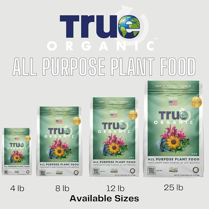True Organic All Purpose Plant Food Granular Fertilizer 12 lbs - CDFA, OMRI Listed for Organic Gardening NPK 5-4-5 (Pack of 2)