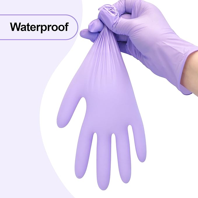 Disposable Nitrile Exam Gloves, 3-mil, Lilac Gloves Disposable Latex Free, Powder Free