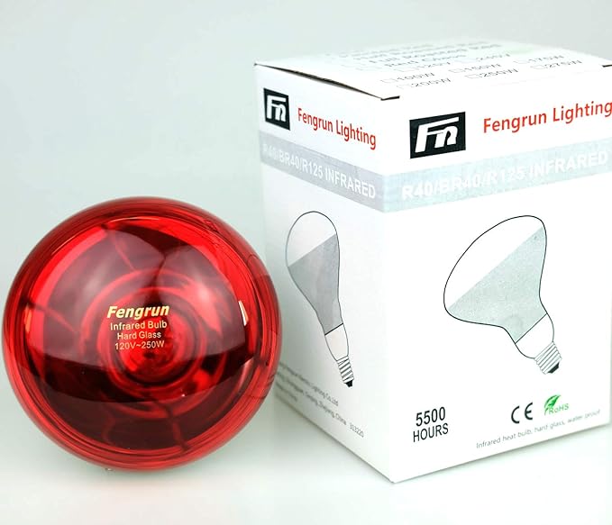 150W Infrared Heat Lamp Bulb Red Hard Explosion-Proof Glass Infrared Bulb for Chicken Pig Farm Pets Warming Bathroom (150W,120V)