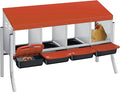 Nesting Boxes for Chickens, 4 Holes Chicken Nesting Box with Removable Tray, Easy Egg Collection, Roll Away Nesting Box for Hens, Chicken Coop, with Legs, Orange