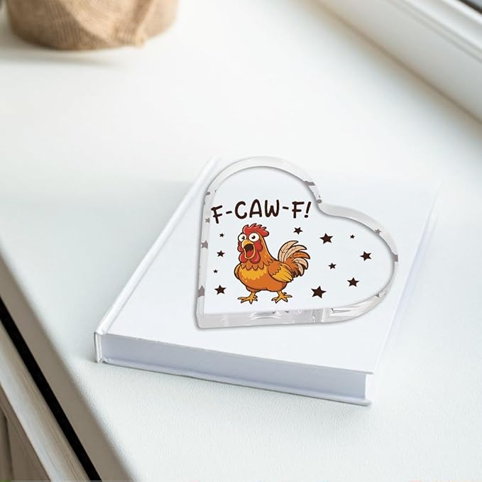 Funny Ornaments for Adults, Screaming F-Caw-F Chicken Ornaments Acrylic Decorations, Funny White Elephant Gag Gifts,Unique for Adults,Women,Chicken Gifts for Lovers