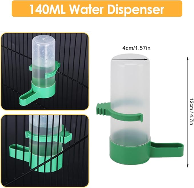 Plastic Chick Feeder and Waterer Kit, 12 Holes, 140ML Capacity, Small Poultry Bird Feeding Set, 2 Pack