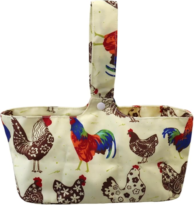 Mini Eggs Collecting Basket Tote Gathering Basket with 8 Pouches for Chicken Hen Duck Goose Eggs Housewife Farmhouse Garden