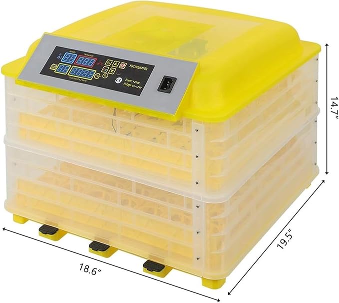 Egg Incubator, 112 Grids Digital Large Capacity Intelligent Incubator, with Fully Automatic Egg Turning and Humidity Control, Clear Hatching for Chicken Duck Eggs(112 Eggs)