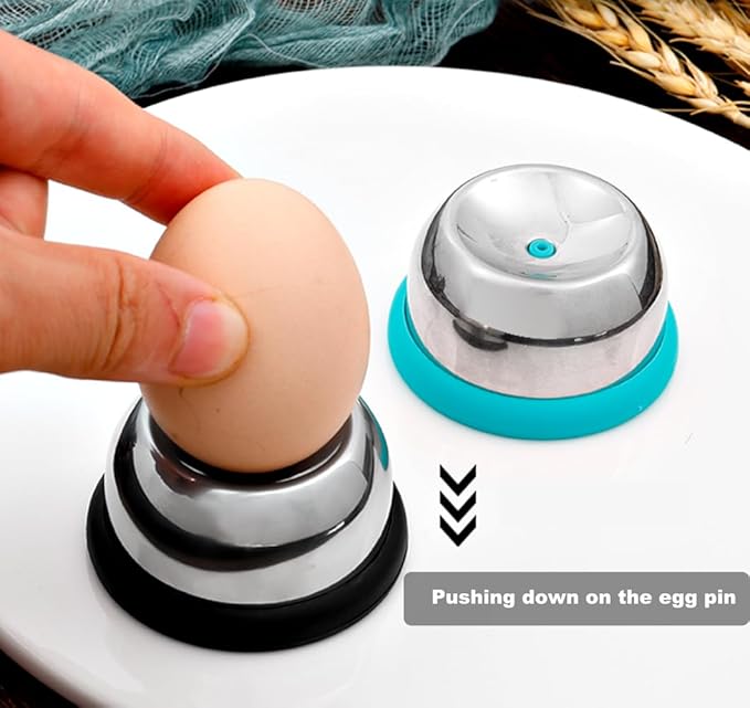 Egg Piercer for Raw Eggs, Stainless Steel Egg Poker for Boiling Eggs, Great Eggshell Peeler Tool to Get Good Hard Boiled Eggs, Egg Hole Puncher Pricker with Retractable Pin, Black