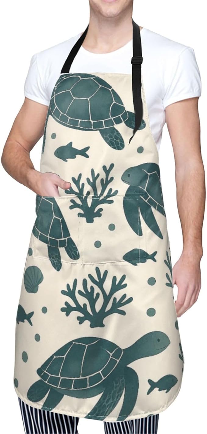 Serene Swan In Stream Adjustable Waterproof Apron Work Cooking Apron With Pockets For Men Women