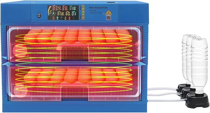 CNCEST Automatic Egg Incubator,Digital Poultry Hatcher Machine,LED Automatic Egg Turning & Temperature Control,32-210.2℉ General Purpose Incubator for Hatching Chicken Duck Quail Eggs (128 Egg)