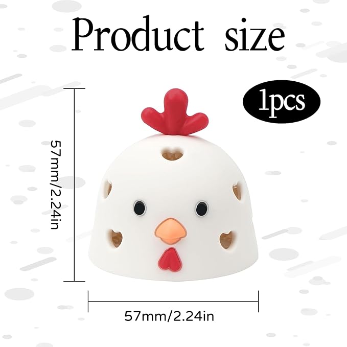 Egg Washer For Fresh Eggs,Egg Cleaner For Fresh Eggs,Egg Scrubber,Egg Brush For Cleaning Fresh Eggs,Creative Chicken Shape Egg Wash Brush Silicone Washing Egg Tool - White