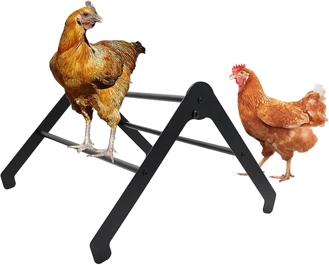 Chicken Roosting Bars, Metal Chicken Perch with Metal Stand, Roosting Bars for Chickens in Coop, Chicken Coop Accessories, Chicken Enrichment Toys
