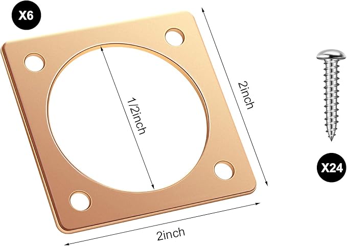 Hotop 6 Pcs Metal Bird House Guards 1 1/2 Inch Opening Bird House Entry Copper Portal Predator Hole Protector for Eastern Bluebird Houses