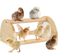 Chicken Perch - Chicken Roosting Perch with Natural Solid Wood, Hand-Polished Freestanding Design for Birds, Chicks & Parrots | Bird Cage Entertainment (Small, Semi-Circular with Mirror)