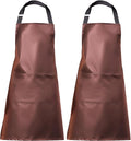 eywlwaar PU Waterproof Apron with One Big Pocket Adjustable Oil Proof Apron for Kitchen Dishwashing Cooking 29.92"x 26.77"