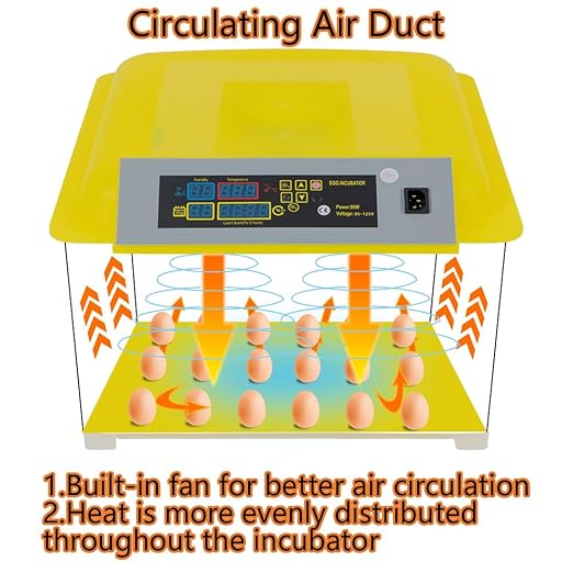 CROSSDESIGN Automatic Digital Egg Incubator 48 Eggs Poultry Hatcher Machine Breeder w/Temperature Control & Auto Turning for Hatching Chicken Duck Goose Quail Birds