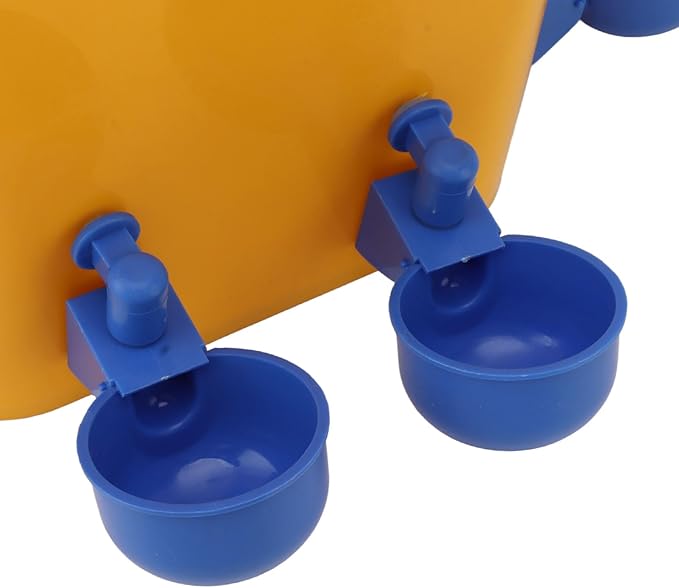 High Capacity Automatic Chicken Waterer Bowl with 12L Handheld Bucket Gravity Watering System for Quail, Easy Installation - Durable Plastic (Bucket + Blue Bird Bowl + Black Screws)