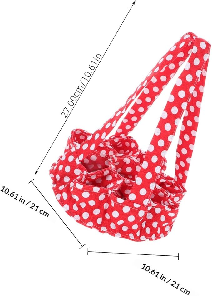 Cabilock Egg Collecting Basket with 9 Pockets Red Polka Dot Fabric Egg Gathering Pouch for Chicken Duck for Home and Garden Use