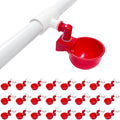 Chicken Water Cups for PVC with Tee (24 Pack), Automatic Chicken Waterer Kit for Poultry, DIY PVC Water Feeder for Chicken/Duck/Quail/Turkey
