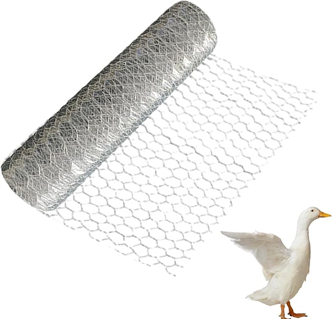 Wire Fencing Roll - Chicken Wire Fence | Mesh Roll Galvanized | Welded Metal Wire Fencing Roll | Galvanized Welded Cage Wire Mesh Roll Supports Poultry Netting Cage Fence
