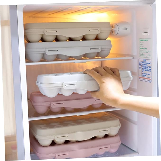 2pcs Egg Box for Fridge Egg Tray Sturdy Storage Container Stackable Fridge Accessories Material Easy to Clean