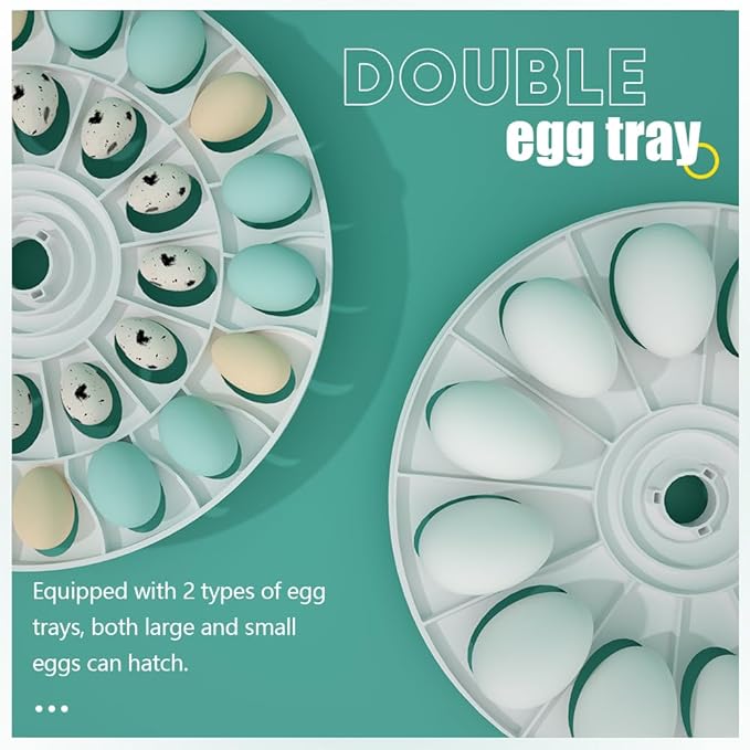 MeeF incubators for Hatching Eggs,Automatic 30 Eggs Incubator with Automatic Turner and Humidity Control, can Hatch Duck Eggs, Pigeon Eggs, Bird Eggs,Quail Eggs and 15 Goose Eggs