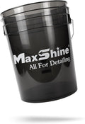Maxshine 5 Gallon Universal Detailing Bucket (Black) – Car Wash Bucket for Scratch-Free Washing, Auto Detailing & Garage Storage – Holds Soap, Foam Cannon, Brushes, Microfiber Towels & More