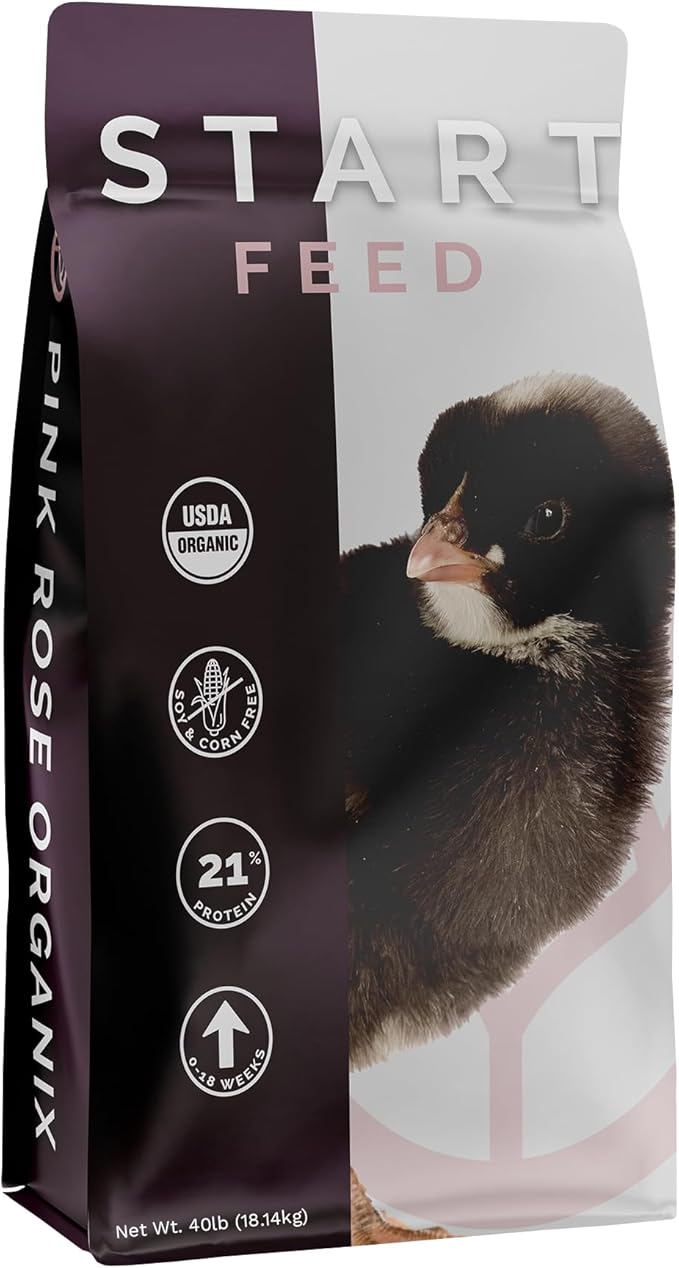 Chick Start Crumb Feed, 40lbs - Non-GMO, High Protein Chick Feed for Strong Early Growth, 21% Protein - USDA Certified Organic Blend, Soy & Corn-Free