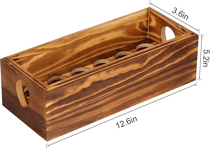 Wooden Crate for 24 Fresh Eggs, Stackable Holder Countertop With Double Layers for Display, Rustic Storage Box With Handle for Easter Supermarket Farm Kitchen Supplies, 2 PCS