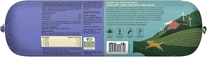 Freshpet Fresh Dog Food, Fresh Certified Humanely Raised Grain Free Turkey Recipe Dog Food Roll, 5 lb.