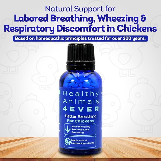 HA4E - Chicken Respiratory Support Supplement - Effective Breathing Aid for Chickens - Highly Effective Homeopathic Formula - 300 Tablets