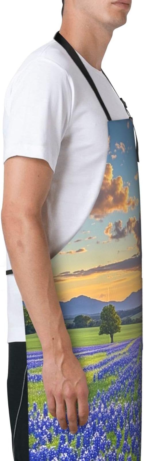 Waterproof Apron Adjustable Bib for Women Men Tractor farm Cooking Aprons Chef Bibs with 2 Pocket