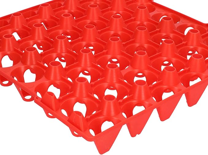 Plastic Egg Flats 30 Cell Egg Crates Holder Tray 5PCS - Durable Storage, Stackable Design, Ideal for Home and Farm Use (Red)