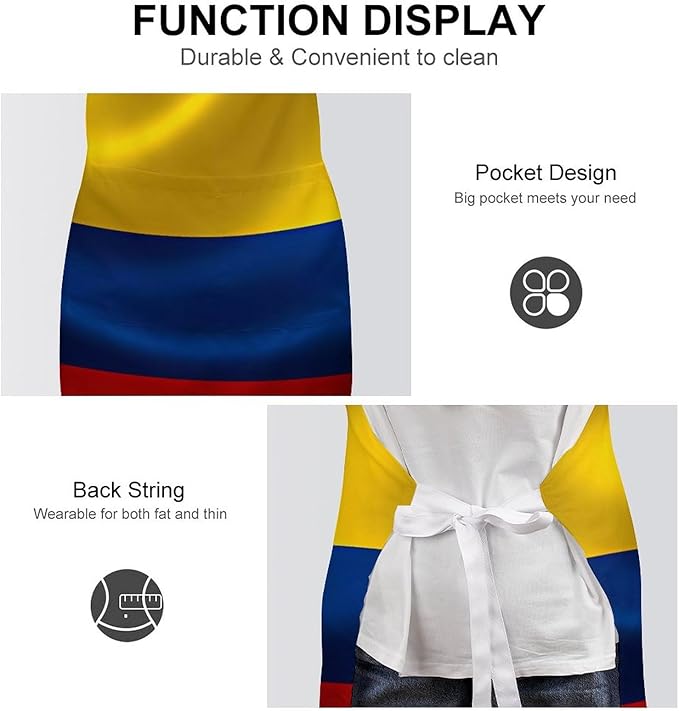 Bahamas Map Flag Apron,Waterproof Unisex Adult Aprons with Pockets Kitchen Baking Aprons