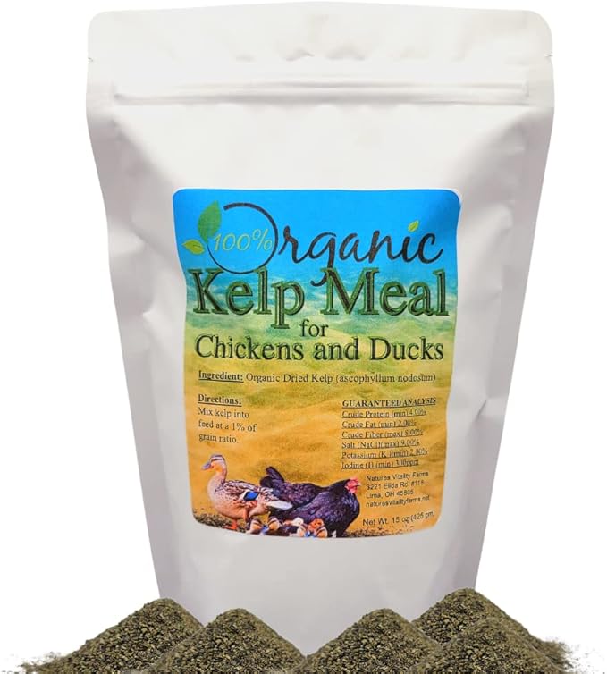 Kelp Meal Feed for Chickens and Ducks (15 oz) Vitamin Supplement