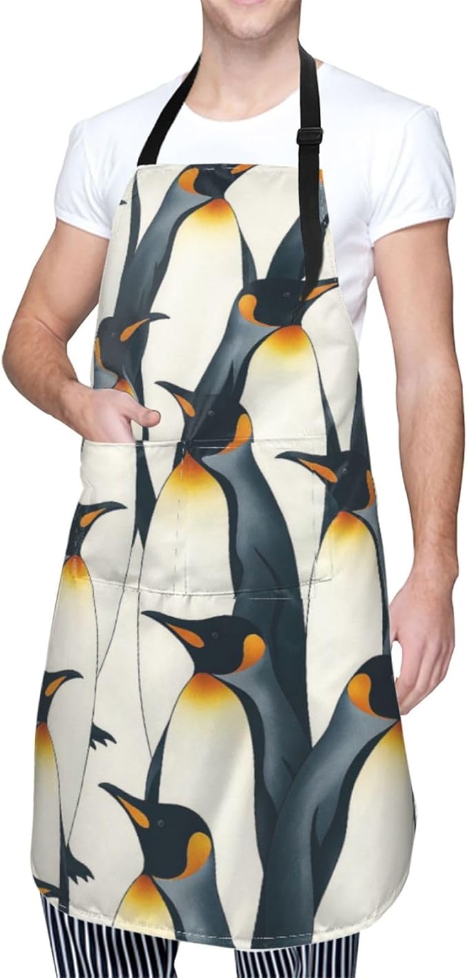 Serene Swan In Stream Adjustable Waterproof Apron Work Cooking Apron With Pockets For Men Women