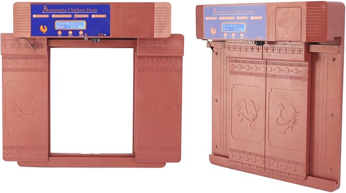 Solar Automatic Chicken Coop Door, Professional Infrared Anti Pinch with Timer Light Sensor and Remote Control, for Chicken Duck Goose Poultry (Bronze)