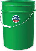 5 Gallon Bucket Only | Made in USA | Food Grade | Durable 90 Mil All Purpose Pail | BPA Free | Premium HPDE | Easy Stack and Store | Lids Not Included (Green, 1)
