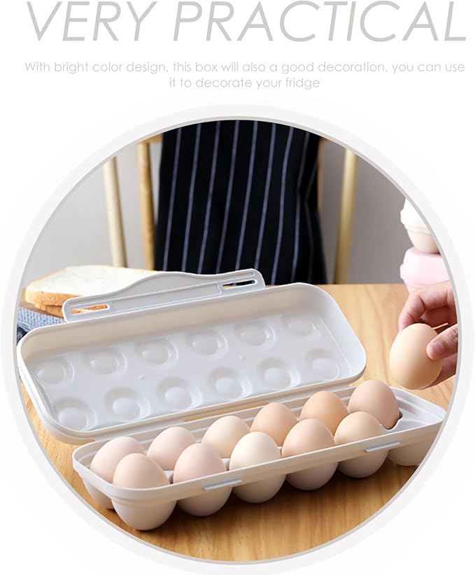 UPKOCH Refrigerator Egg Holder 18-Count Stackable Egg Container with Airtight Lid Practical Plastic Storage Organizer for Kitchen and Pantry 11.8In X 5.9In X 2.6In