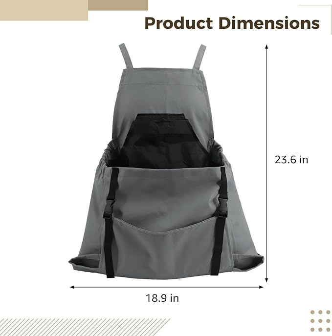 Gardening Apron with Large Pockets, Waterproof Oxford Cloth Design, Adjustable Straps for Fruit and Vegetable Picking, Outdoor and Household Tasks