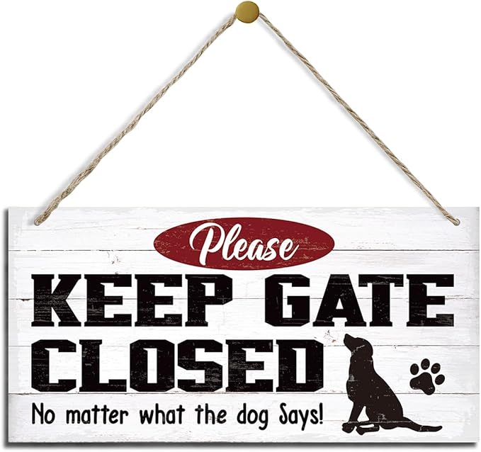 Warning Signs, Keep Gate Closed Dog Sign, Decorative Wood Hanging Wood Plaque, Warning Animal Dogs Signs, Funny Novelty Caution Dog Signs, Dogs Owner Home Decor, Door Gate Hanger Outdoor